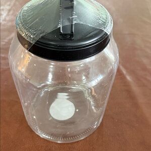 Clear Glass Jar with Black Flip Lid